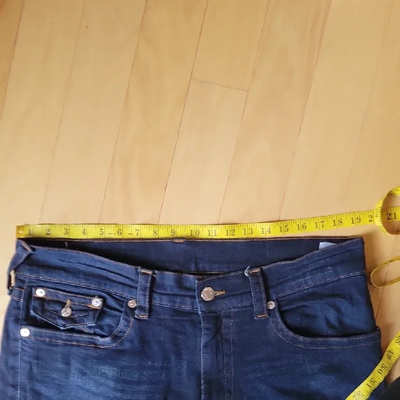 True Religion Ricky Flap Pocket Blue Relaxed Straight Jeans Classic Style Straight